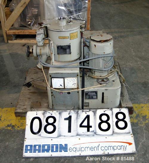 Used Littleford/Lodige High Intensity Lab Mixer, Model W-10, 316 Stainless Steel. 7 liter (.25 cubic feet) working capacity. Carbon steel jacketed bowl 9" diameter x 8- 1/2" deep rated 44 psi at 271 ...