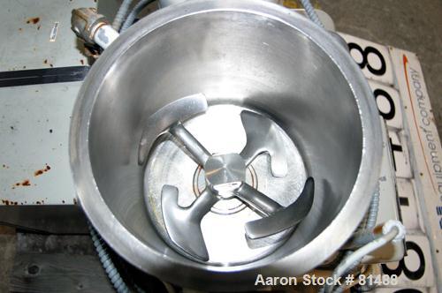 Used Littleford/Lodige High Intensity Lab Mixer, Model W-10, 316 Stainless Steel. 7 liter (.25 cubic feet) working capacity. Carbon steel jacketed bowl 9" diameter x 8- 1/2" deep rated 44 psi at 271 ...