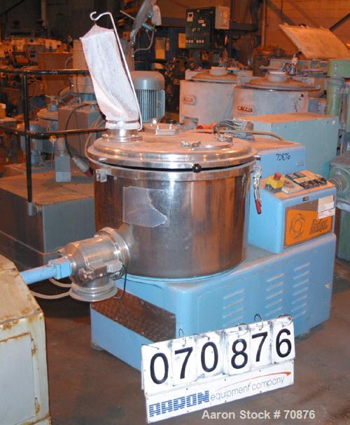 USED:Lodige high speed mixer granulator, type MGT250. 321 stainlesssteel, 250 liter (8.8 cu ft) capacity. Non-jacketed bowl 31" diameterx 20" deep. Hinged top cover with 6", 3" openings, 3 blade swee...