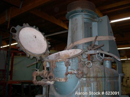 USED: Lodige Papenmeier mixer, 2000 liter capacity, 5' diameter x 12' high, stainless steel contact parts, jacketed, high shear mixer 750 to 1500 rpm, 100 hp drive, 575/60/3 volt, 18" manhole, 100 hp...