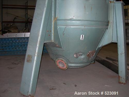 USED: Lodige Papenmeier mixer, 2000 liter capacity, 5' diameter x 12' high, stainless steel contact parts, jacketed, high shear mixer 750 to 1500 rpm, 100 hp drive, 575/60/3 volt, 18" manhole, 100 hp...