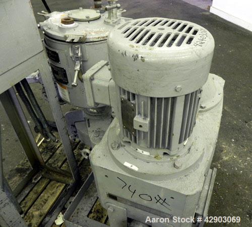 Used Mitsui Mike High Intensity Mixer, Model FM20B, 20 Liter (0.70 Cubic Feet), 304 Stainless Steel. Jacketed bowl 11-3/4" diameter x 11" deep. Hinged top cover with baffle, 2 tier bottom blade. Side...