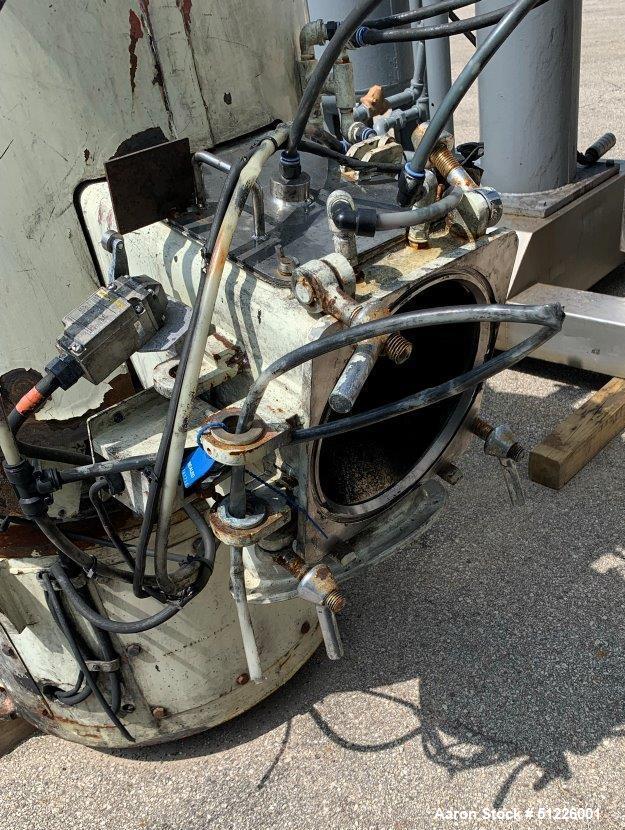 Used Mitsui Miike 300 Liter High Intensity Mixer, Model FM300E. 790/395 RPM Blade Revolution, Driven by a 45/22 kW, 3/60/208-230/460 Volt Motor. Machine # FM300323. PARTS MACHINE ONLY. Motor needs re...