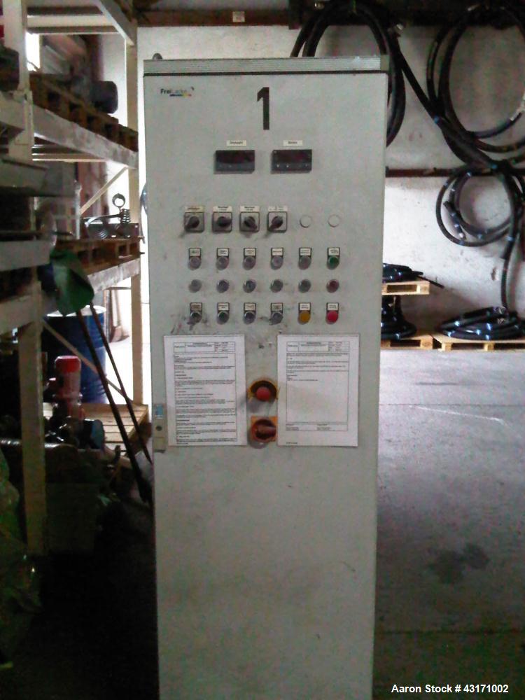 Used Mixaco High Intensive Mixer, Type CM 1000.  Stainless steel on product contact parts, (1) interchangeable bowl on wheels, total capacity 35 cubic feet (1000 liters), working capacity 23.5 cubic ...