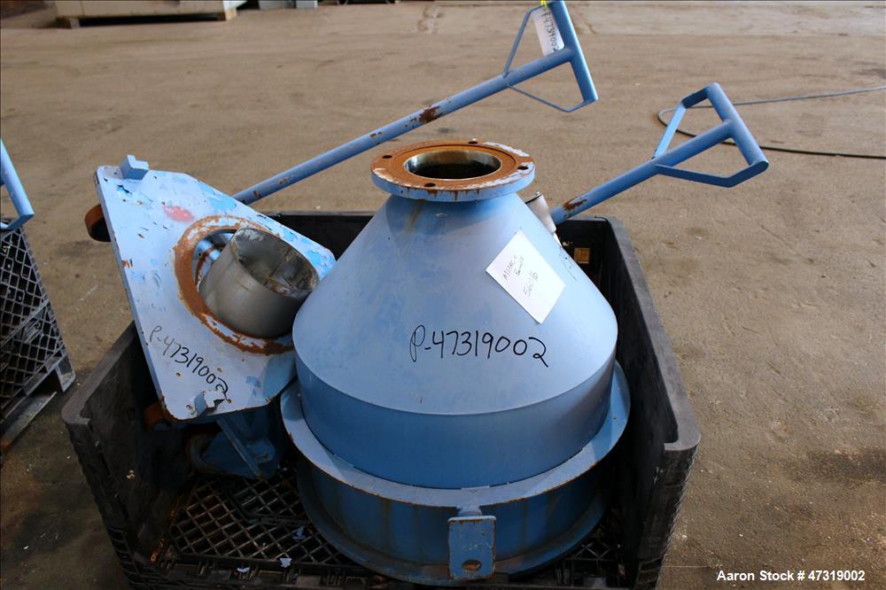 Used Mixaco High Intensity Container Mixer, Model CM 300 WA-D, Working Capacity 240 Liter, Total Capacity 300 Liter. Rotating mixing chamber approximate 28" diameter x 14-1/2" deep, with (1) tier mix...