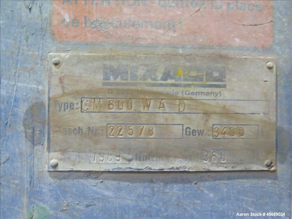 Used Mixaco High Intensive Mixer, Type CM 600-WAD.