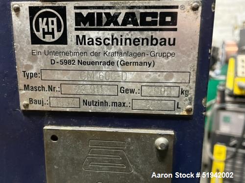 Used Mixaco High Intensity Container Mixer
