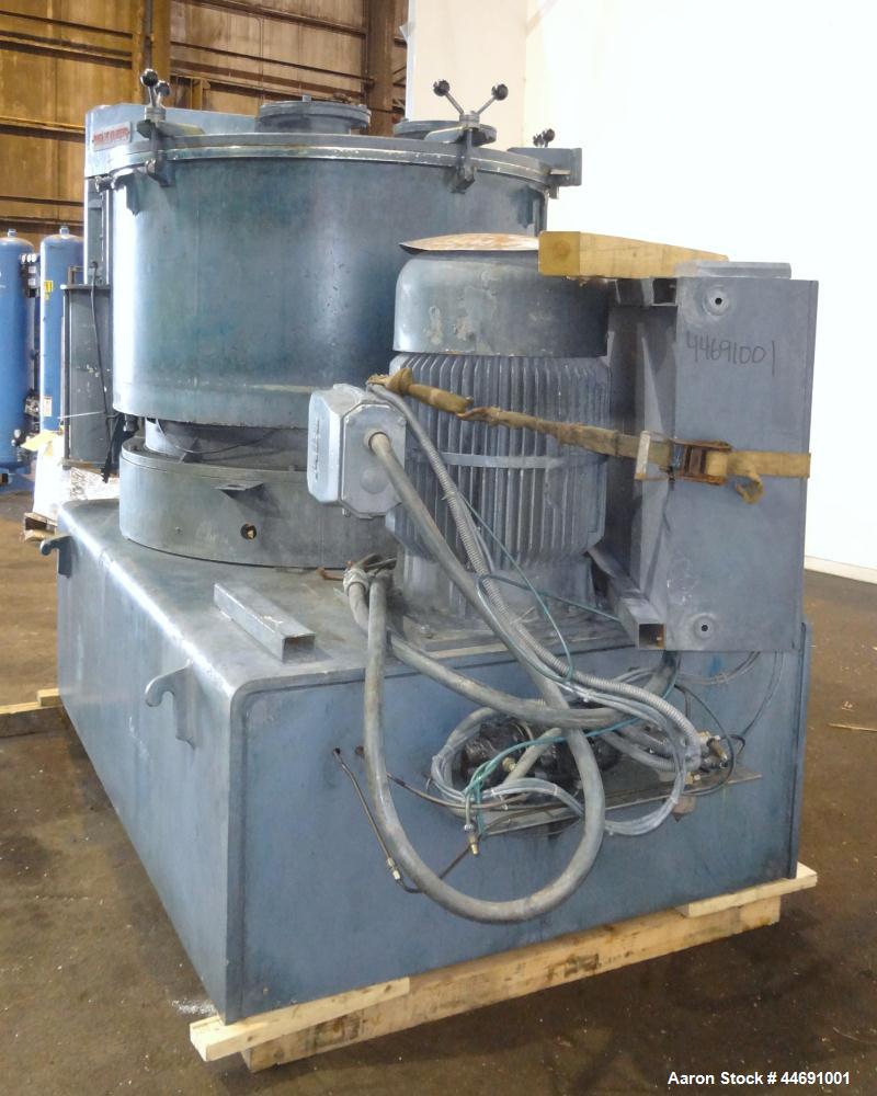 Used Mixaco Maschinenbau High Intensity Mixer, Type M1000WA-D. 304 Stainless steel contact areas. Working capacity 800 liter (28.2 cubic feet), total capacity 1000 liter (35.3 cubic feet). Carbon ste...