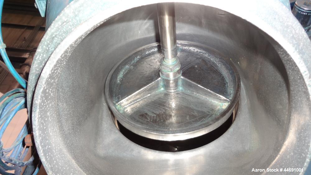 Used Mixaco Maschinenbau High Intensity Mixer, Type M1000WA-D. 304 Stainless steel contact areas. Working capacity 800 liter (28.2 cubic feet), total capacity 1000 liter (35.3 cubic feet). Carbon ste...