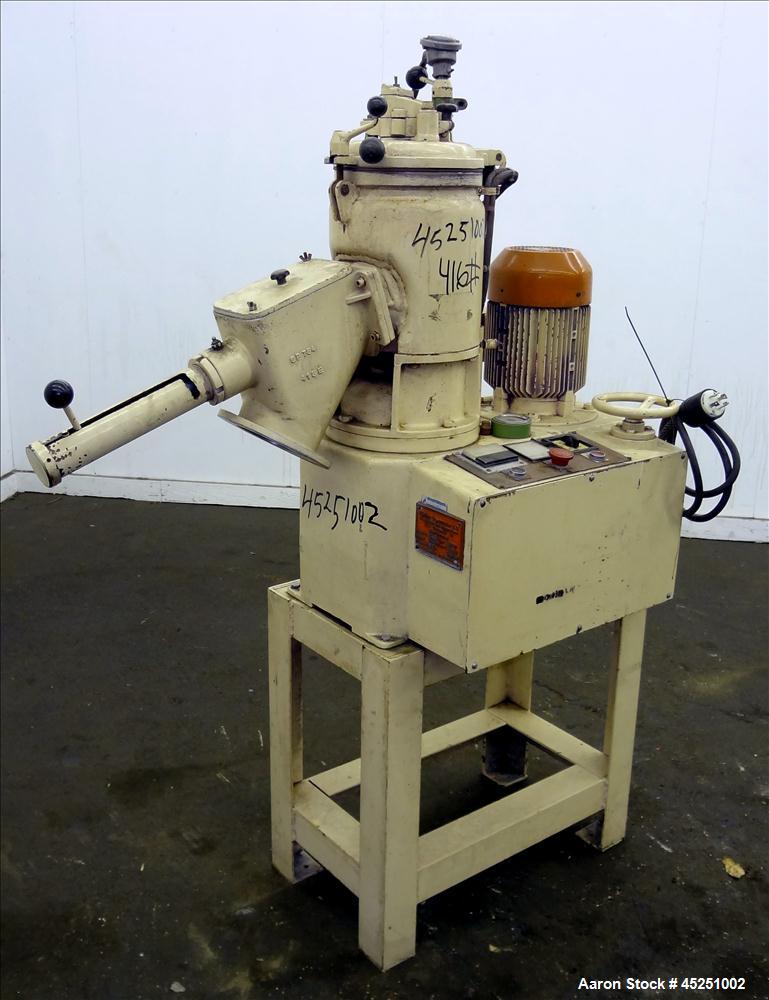 Used Papenmeier / Wellington Lab Size High Intensity Mixer, 8 Liter (0.28 Cubic Feet), Type TGAHK-8, Stainless Steel. Carbon steel jacketed bowl approximately  8-1/2" diameter x 10" deep, rated 3 bar...