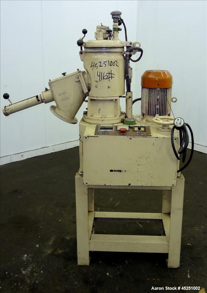 Used Papenmeier / Wellington Lab Size High Intensity Mixer, 8 Liter (0.28 Cubic Feet), Type TGAHK-8, Stainless Steel. Carbon steel jacketed bowl approximately  8-1/2" diameter x 10" deep, rated 3 bar...