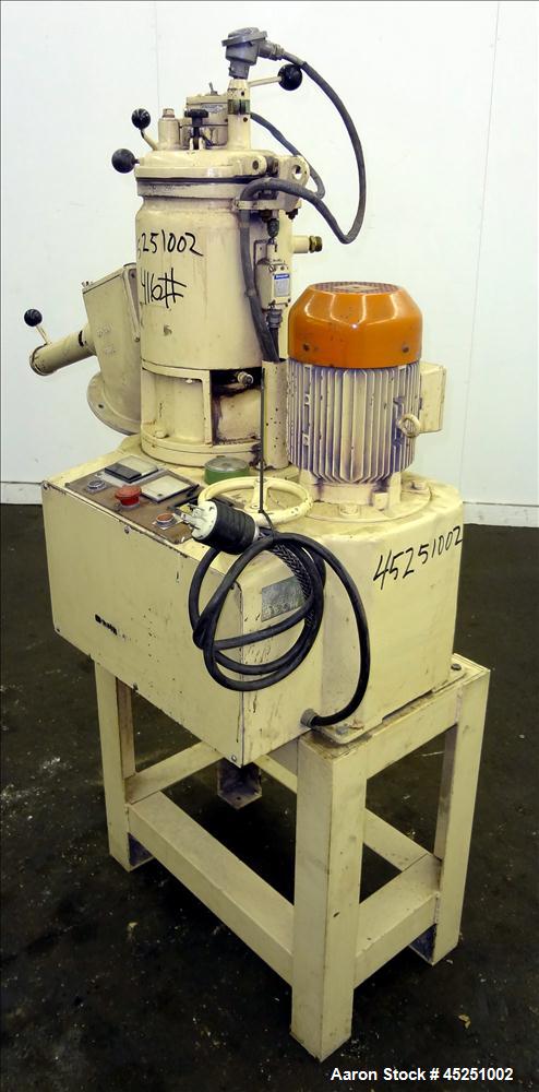 Used Papenmeier / Wellington Lab Size High Intensity Mixer, 8 Liter (0.28 Cubic Feet), Type TGAHK-8, Stainless Steel. Carbon steel jacketed bowl approximately  8-1/2" diameter x 10" deep, rated 3 bar...
