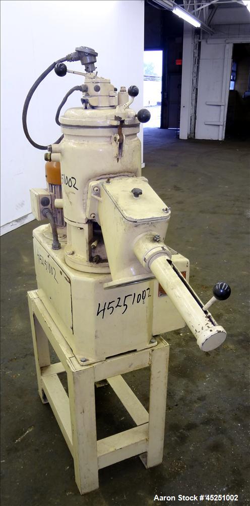 Used Papenmeier / Wellington Lab Size High Intensity Mixer, 8 Liter (0.28 Cubic Feet), Type TGAHK-8, Stainless Steel. Carbon steel jacketed bowl approximately  8-1/2" diameter x 10" deep, rated 3 bar...