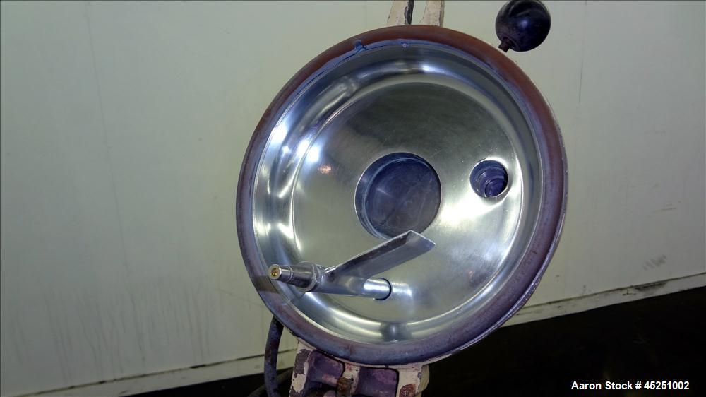 Used Papenmeier / Wellington Lab Size High Intensity Mixer, 8 Liter (0.28 Cubic Feet), Type TGAHK-8, Stainless Steel. Carbon steel jacketed bowl approximately  8-1/2" diameter x 10" deep, rated 3 bar...