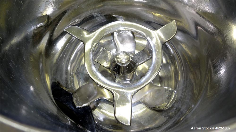 Used Papenmeier / Wellington Lab Size High Intensity Mixer, 8 Liter (0.28 Cubic Feet), Type TGAHK-8, Stainless Steel. Carbon steel jacketed bowl approximately  8-1/2" diameter x 10" deep, rated 3 bar...