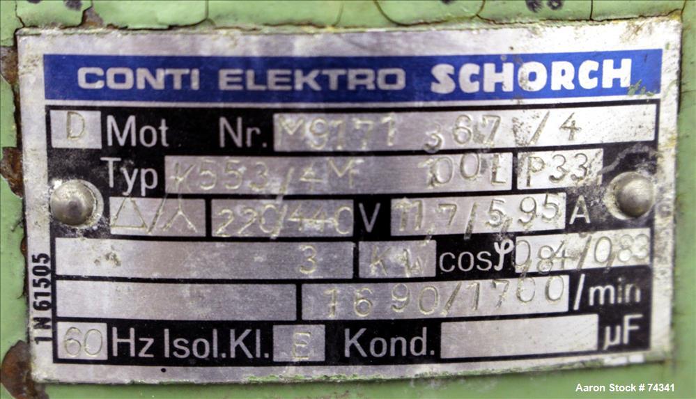 Used Papenmeier High Intensity Mixer, Model TGAHK8
