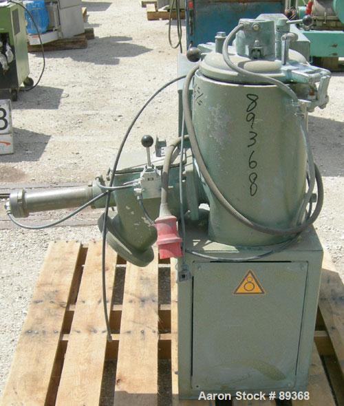 Used: Papenmeier lab size high intensity mixer, type TGHK20, 20 liter (.7 cubic feet), 316 stainless steel. Carbon steel jacketed bowl 10 1/2'' diameter x 14'' deep. Hinged top cover with baffle, (2)...