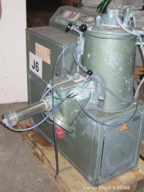 Used: Papenmeier lab size high intensity mixer, type TGHK20, 20 liter (.7 cubic feet), 316 stainless steel. Carbon steel jacketed bowl 10 1/2'' diameter x 14'' deep. Hinged top cover with baffle, (2)...