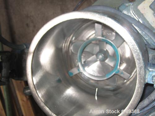 Used: Papenmeier lab size high intensity mixer, type TGHK20, 20 liter (.7 cubic feet), 316 stainless steel. Carbon steel jacketed bowl 10 1/2'' diameter x 14'' deep. Hinged top cover with baffle, (2)...