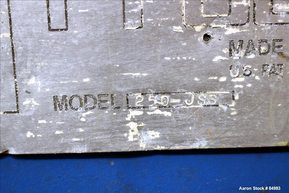 Used Prodex/Henschel High Intensity Mixer, 1000 Liter, 35 Cubic Feet Capacity, Model 250-JSS, 316 Stainless Steel. Carbon steel jacketed bowl 46'' diameter x 38'' deep. Swing away top cover, 2 tier b...
