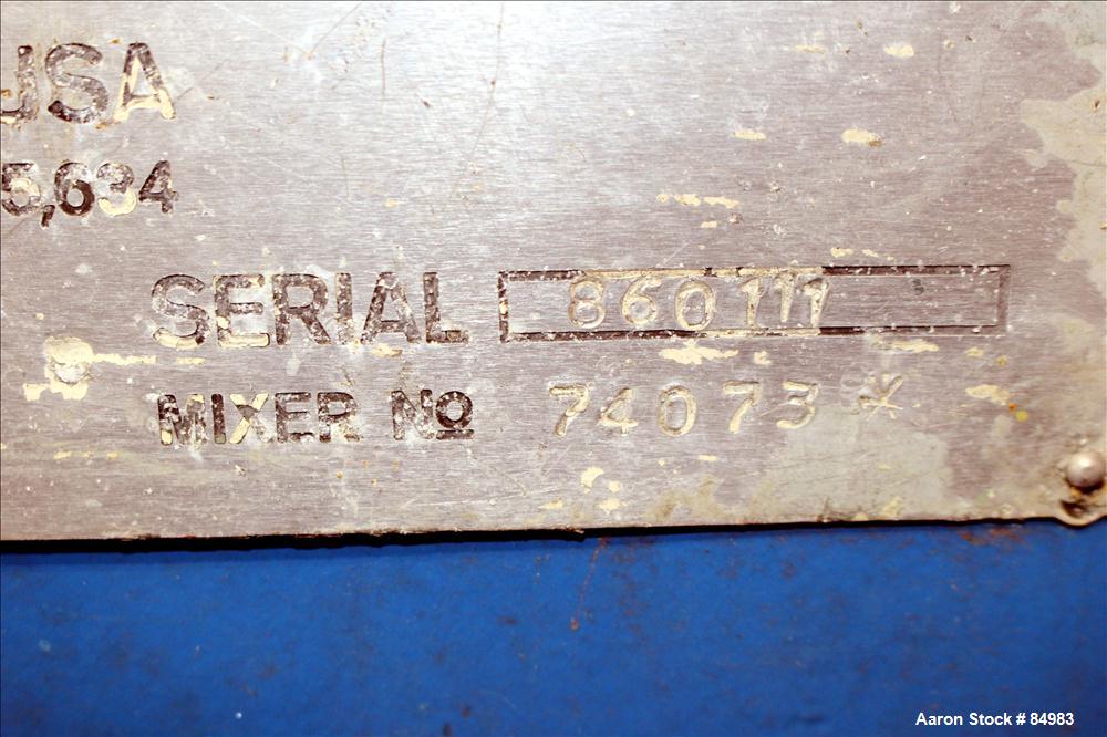 Used Prodex/Henschel High Intensity Mixer, 1000 Liter, 35 Cubic Feet Capacity, Model 250-JSS, 316 Stainless Steel. Carbon steel jacketed bowl 46'' diameter x 38'' deep. Swing away top cover, 2 tier b...