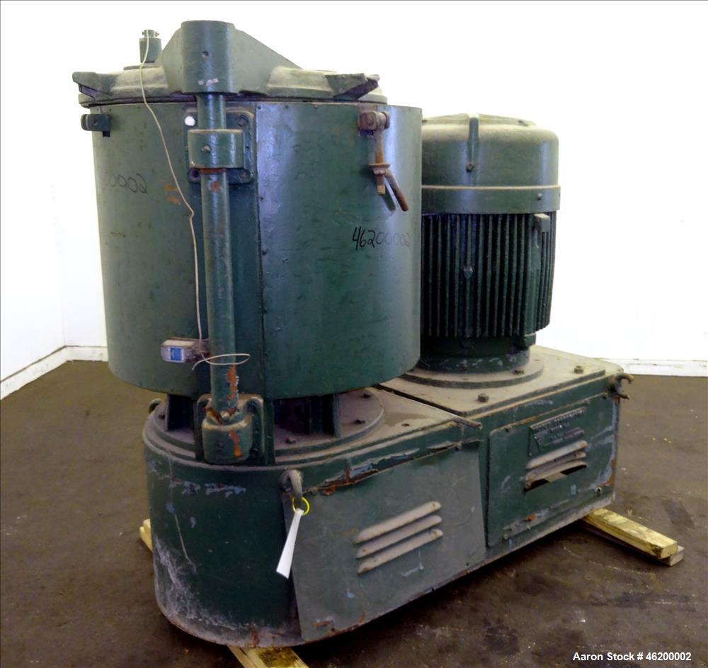 Used Prodex High Intensity Mixer, Model 60JSS, 304 Stainless Steel. Approximate working capacity 170 liters 6 cubic feet (240 liter 8.5 cubic feet total). Carbon steel jacketed bowl 30" diameter x 24...