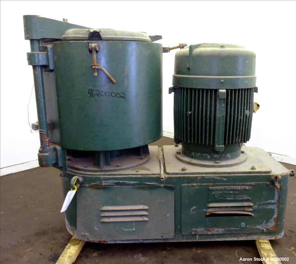 Used Prodex High Intensity Mixer, Model 60JSS, 304 Stainless Steel. Approximate working capacity 170 liters 6 cubic feet (240 liter 8.5 cubic feet total). Carbon steel jacketed bowl 30" diameter x 24...