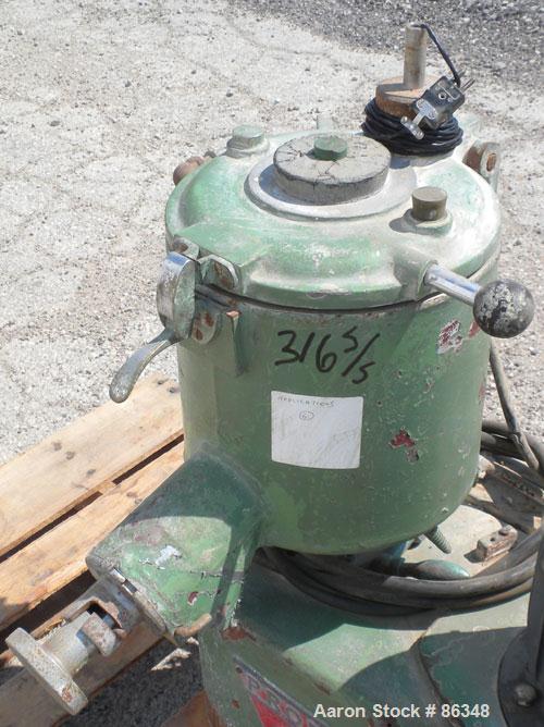 Used Prodex Henschel High Intensity Lab Mixer, Approximately 10 Liter (.34 Cubic Feet), 316 Stainless Steel. Carbon steel jacketed bowl 9" diameter x 9" deep. Hinged top cover with baffle, 2 tier bla...