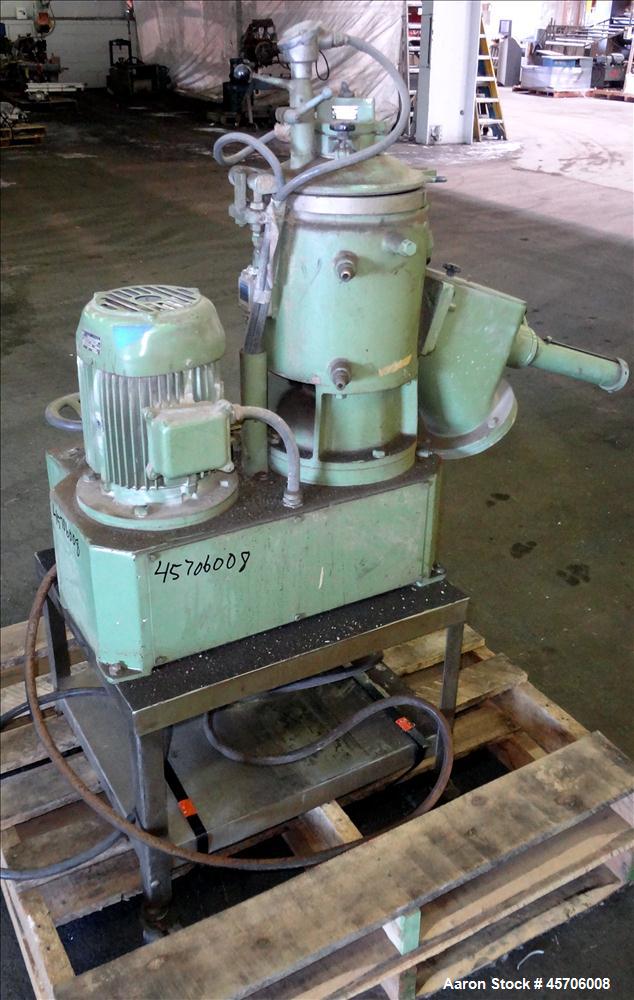 Used Papenmeier High Intensity Mixer, Model TGHK8, 8 Liter Capacity. 316 Stainless Steel. 9" Diameter x 10.5" deep mixing bowl, 2 tier mixing blade, hinged top cover with baffle. Driven by a 3kw, 3/6...