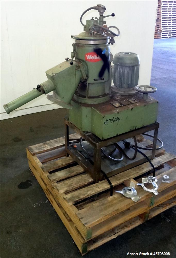 Used Papenmeier High Intensity Mixer, Model TGHK8, 8 Liter Capacity. 316 Stainless Steel. 9" Diameter x 10.5" deep mixing bowl, 2 tier mixing blade, hinged top cover with baffle. Driven by a 3kw, 3/6...