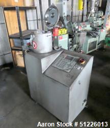 Used- Henschel Fluidizing Mixer, Model FM-10, 304 Stainless Steel. Approximate 9" diameter x 8" deep. Driven by a 5hp, 3/60/...