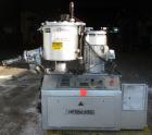 Used Henschel High Intensity Mixer, model FM 40, 304 stainless steel. 32 Liter (1.1 cubic feet) working capacity (40 liter/1.4 cubic feet total). Carbon steel jacketed bowl, 15