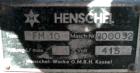 USED: Henschel high intensity lab mixer, model FM10, 10 liter (.34 cubic foot), 317 stainless steel. Carbon steel jacketed bowl 9