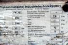 Used Thyssen Henschel High Intensity Laboratory Mixer, Type FML 40. Capacity 40 Liter. Working capacity 32 liter. Stainless steel jacketed bowl rated approximately 5 bar (72.5 psi) at 70 degrees C (1...