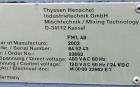 Used Thyssen Henschel High Intensity Laboratory Mixer, Type FML 40. Capacity 40 Liter. Working capacity 32 liter. Stainless steel jacketed bowl rated approximately 5 bar (72.5 psi) at 70 degrees C (1...