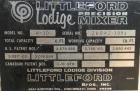 Used Littleford/Lodige High Intensity Lab Mixer, Model W-10, 316 Stainless Steel. 7 liter (.25 cubic feet) working capacity. Carbon steel jacketed bowl 9