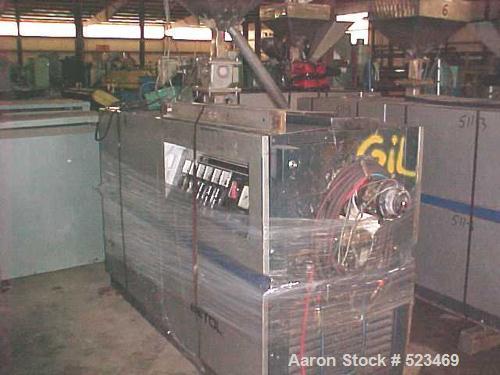 USED: Betol Betopac tubing/straw line consisting of the following: 50mm Betol model 5025, 24:1 L/D, non-vented extruder with electrically heated, air cooled barrel. Has 14 kw DC motor. Includes gearb...