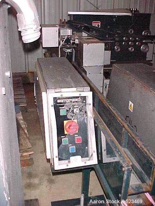 USED: Betol Betopac tubing/straw line consisting of the following: 50mm Betol model 5025, 24:1 L/D, non-vented extruder with electrically heated, air cooled barrel. Has 14 kw DC motor. Includes gearb...