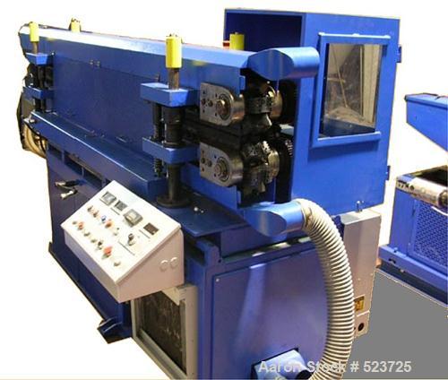 USED: Corma corrugator complete with die head, type 120 HSL VAC. Mold blocks cavity sizes available: 1" x 0.78" (25 x 20 mm), 1.18" x 1" (30 x 25 mm), 1.45" x 1.26" (37 x 32 mm). Air pressure max req...