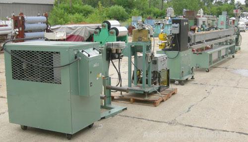 Used (1) Conair puller, model 3-20P, 3" wide x 20" long manually adjustable belts, serial #72139. (1) Conair portable chiller, model MPA-3, 3.64 tons, air cooled, includes PC-1 microprocessor control...