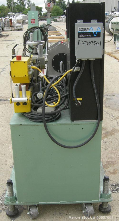 Used (1) Conair puller, model 3-20P, 3" wide x 20" long manually adjustable belts, serial #72139. (1) Conair portable chiller, model MPA-3, 3.64 tons, air cooled, includes PC-1 microprocessor control...