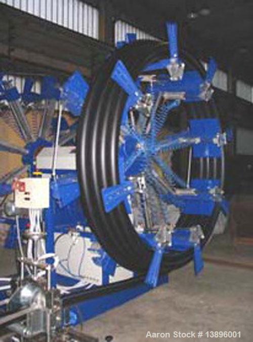 Used Pipe Extrusion Line. Pipe diameter 0.63" - 1.58" (16 - 40 mm), maximum capacity 88 lbs/hour (40 kg/h), 53.3 hp/40 kW, water cooling, handles pipe diameters 0.63", 0.88", 0.98", 1.26" and 1.58" (...