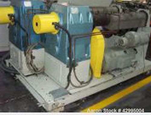 Used Frankishe F4L Double Wall Corrugated PE Pipe Extrusion Line comprised of: (1) Kuhne K70-24D extruder, built 1987. (1) Kuhne K60-24D extruder, built 1987. (1) Die head 4.3" (110 mm). (1) Frankisc...
