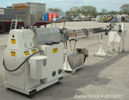 Used Killion 3/8’’ Diameter Tube Line consisting of: (1) Killion 1-1/2’’ single screw extruder, approximately 22 to 1 L/D ratio. Electrically heated, air cooled 3 zone non-vented barrel. Water cooled...