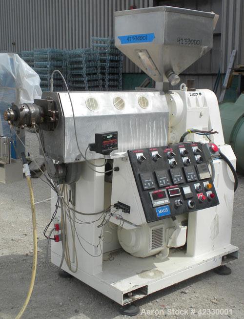 Used Killion 3/8’’ Diameter Tube Line consisting of: (1) Killion 1-1/2’’ single screw extruder, approximately 22 to 1 L/D ratio. Electrically heated, air cooled 3 zone non-vented barrel. Water cooled...