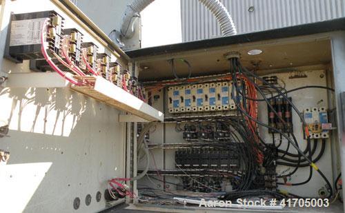 Used McNeil / NRM Profile Extrusion Line consisting of: (1) McNeil/NRM 4-1/2" single screw extruder, model 4.5 Pacemaker III32-1 RH/WC, 32 to 1 L/D ratio, electrically heated, water cooled non-vented...