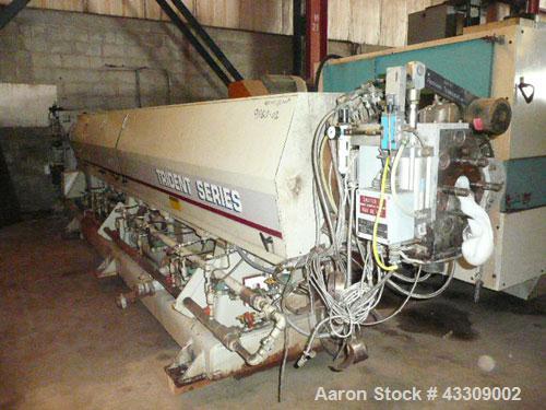 Used PTI 4.5" Trident Series Extruder, Model 4500, 48 to 1 L/D ratio. (7) Zone, electrically heated, water cooled, closed loop, non-vented barrel. Previously used for PE foam extrusion. Flender gearb...