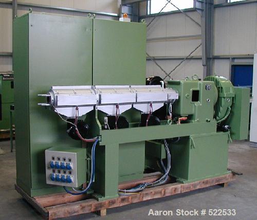 USED: Reifenhauser/Krauss Maffei pipe extrusion line for PE pipe max 6-1/4" (160mm) diameter consisting of: (1) Reifenhauser single screw extruder, type HR338-1-70-25. 70mm, 25:1 L/D. Electrically he...