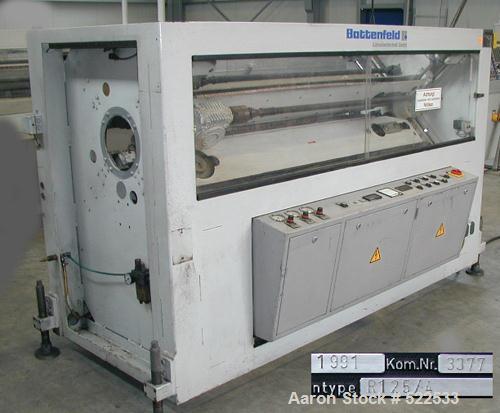 USED: Reifenhauser/Krauss Maffei pipe extrusion line for PE pipe max 6-1/4" (160mm) diameter consisting of: (1) Reifenhauser single screw extruder, type HR338-1-70-25. 70mm, 25:1 L/D. Electrically he...