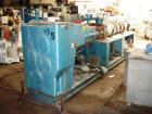 Used Krauss Maffei 110mm counter rotating twin screw extruder, model KMD-2-110Z, 110 mm screws, counter rotating, 25:1 l/d, electrically heated with 9 barrel zones, 17 die zones, 75 hp dc motor with ...